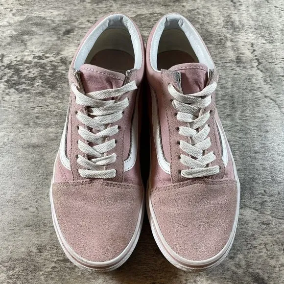 Vans Pink Old Skool Suede Canvas Lace Up Trainers Shoes Women’s Size 7