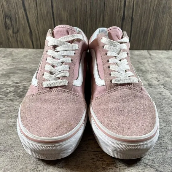 Vans Pink Old Skool Suede Canvas Lace Up Trainers Shoes Women’s Size 7