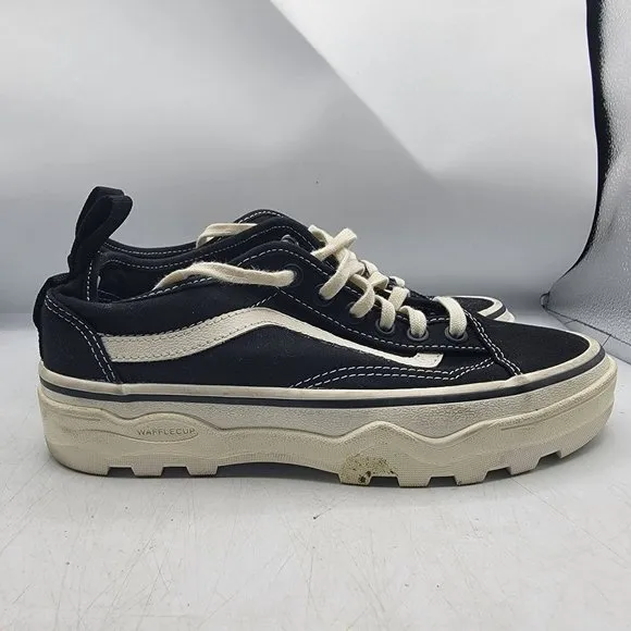 VANS Sentry Old Skool Womens 7 Black Marshmallow Platform Shoes Sneakers Casual