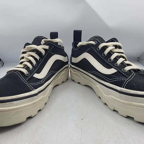 VANS Sentry Old Skool Womens 7 Black Marshmallow Platform Shoes Sneakers Casual
