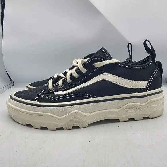 VANS Sentry Old Skool Womens 7 Black Marshmallow Platform Shoes Sneakers Casual
