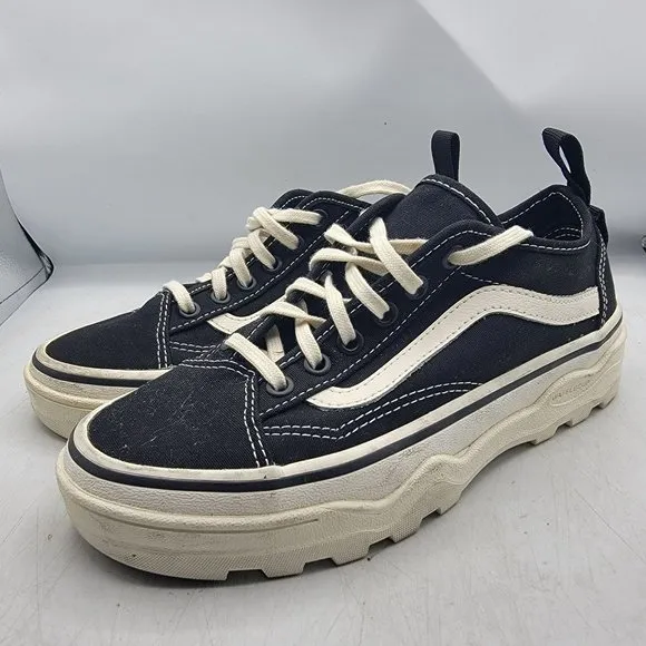 VANS Sentry Old Skool Womens 7 Black Marshmallow Platform Shoes Sneakers Casual