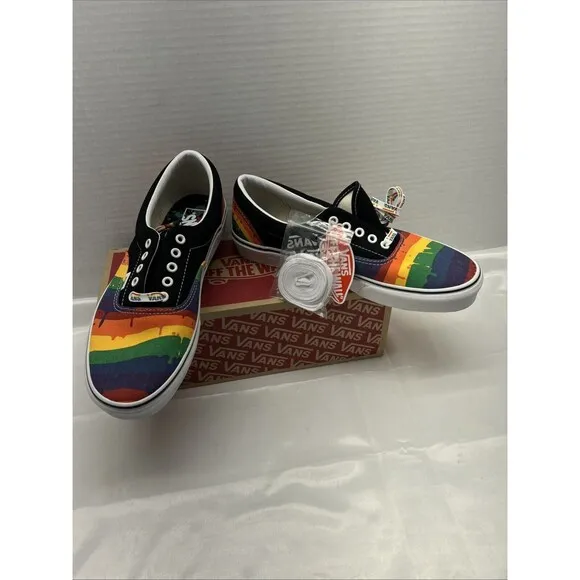 VANS SHOES Rainbow Drip Pride Sneakers Mens Size 11 Extra Laces NEW