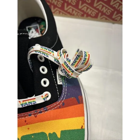 VANS SHOES Rainbow Drip Pride Sneakers Mens Size 11 Extra Laces NEW