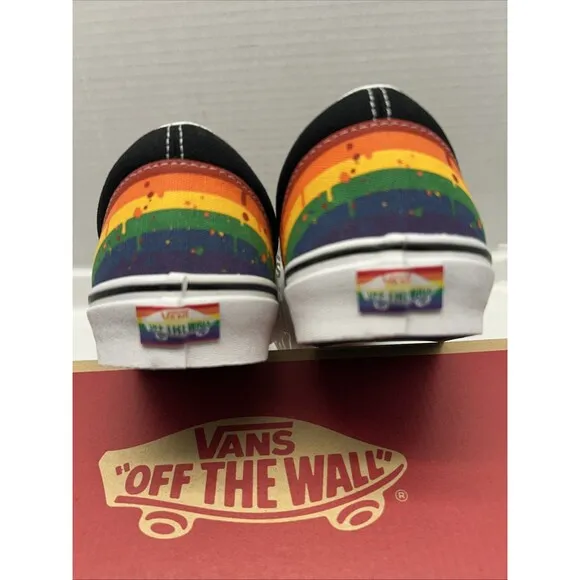 VANS SHOES Rainbow Drip Pride Sneakers Mens Size 11 Extra Laces NEW