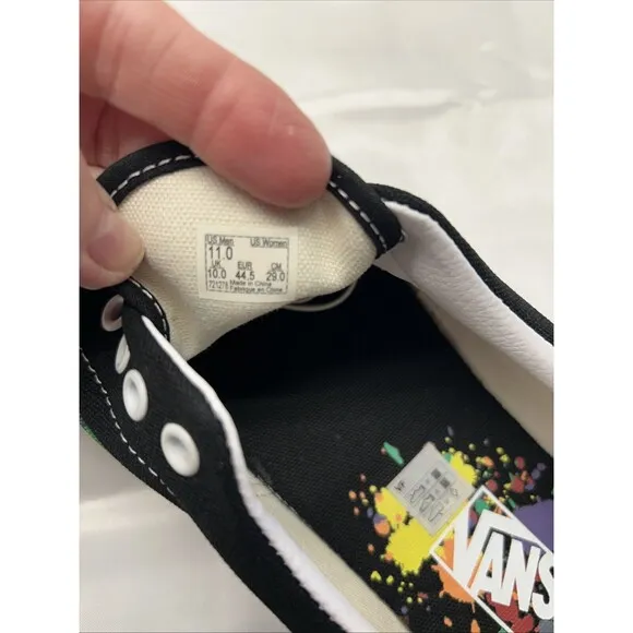 VANS SHOES Rainbow Drip Pride Sneakers Mens Size 11 Extra Laces NEW