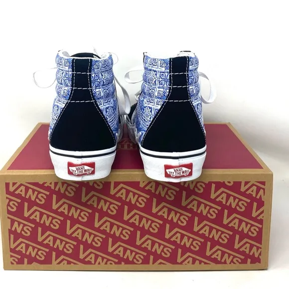 VANS Sk8-Hi Bolt Skate Shoes Canvas Suede Sneakers Blue Black Women VN0A5JIBLK