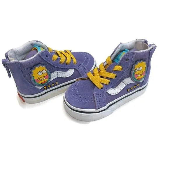 Vans Sk8 Hi Canvas Skateboard Shoes The Simpsons Lisa 4 Prez 721356 Toddler Sz 4