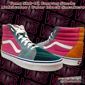 Vans Sk8-Hi Canvas Suede Multicolor Color Block Sneaker | 500714 Men 13/Wmn 14.5