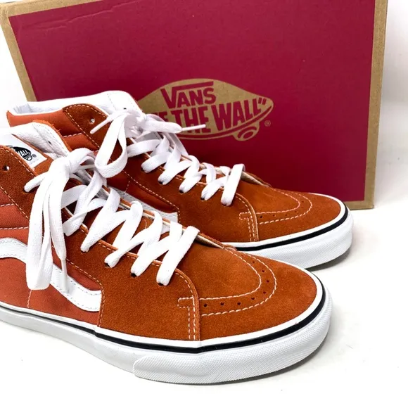 VANS Sk8-Hi Color Theory Shoes SB For Women Canvas Suede Burnt Ochre VN0005U9GWP