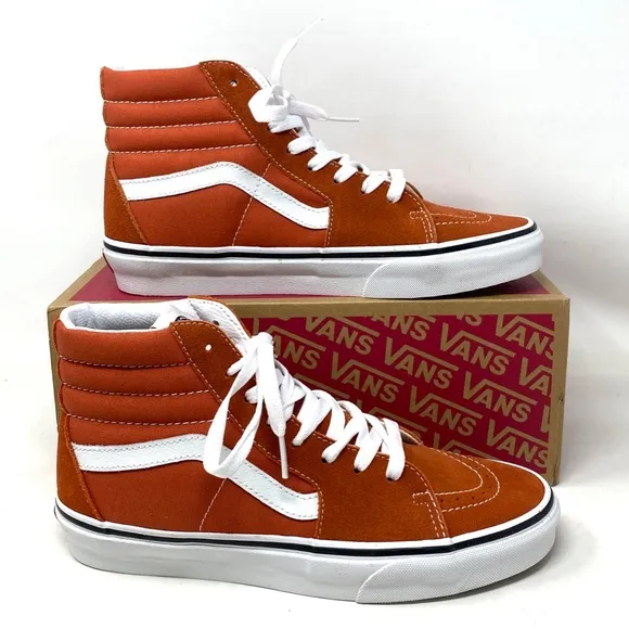 VANS Sk8-Hi Color Theory Shoes SB For Women Canvas Suede Burnt Ochre VN0005U9GWP