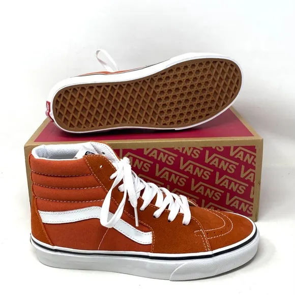 VANS Sk8-Hi Color Theory Shoes SB For Women Canvas Suede Burnt Ochre VN0005U9GWP