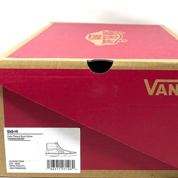 VANS Sk8-Hi Color Theory Shoes SB For Women Canvas Suede Burnt Ochre VN0005U9GWP