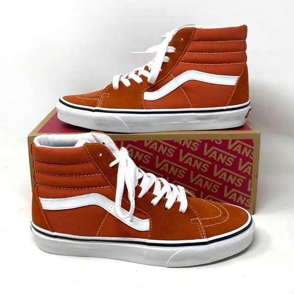 VANS Sk8-Hi Color Theory Shoes SB For Women Canvas Suede Burnt Ochre VN0005U9GWP