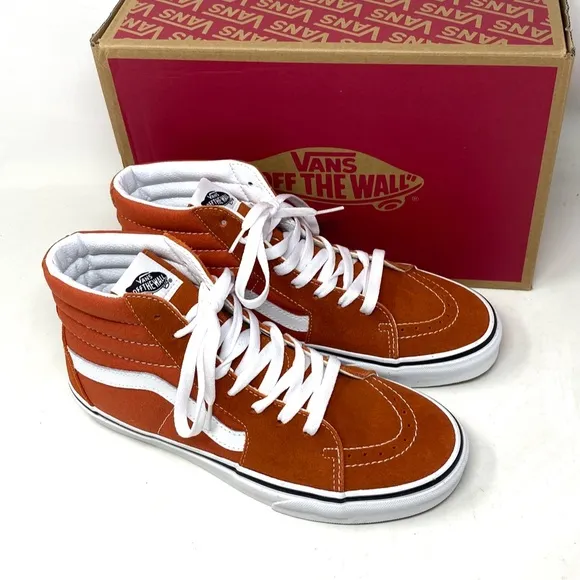 VANS Sk8-Hi Color Theory Shoes SB For Women Canvas Suede Burnt Ochre VN0005U9GWP