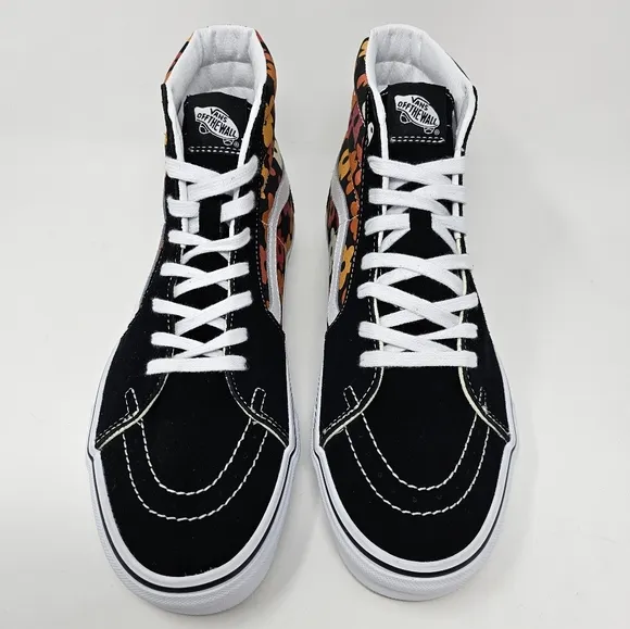 Vans Sk8 Hi Flower Black / Multi Colored Mens Size 10 Sneakers Lace Up Shoes NEW