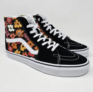 Vans Sk8 Hi Flower Black / Multi Colored Mens Size 10 Sneakers Lace Up Shoes NEW