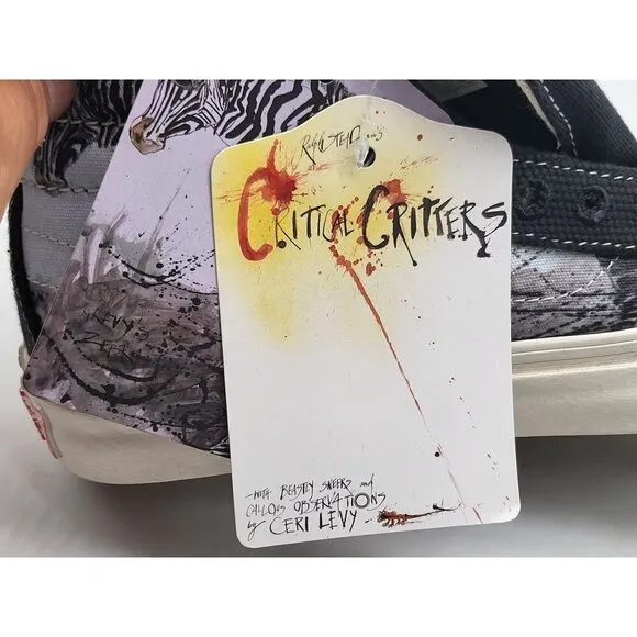 Vans Sk8 Hi LX OG x Ralph Steadman Zebra 2019 Shoes Sneakers Size 4.5