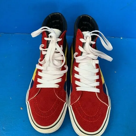 Vans Sk8-Hi Pro Classics Red/yellow Suede Skate Shoes Mens Size 7