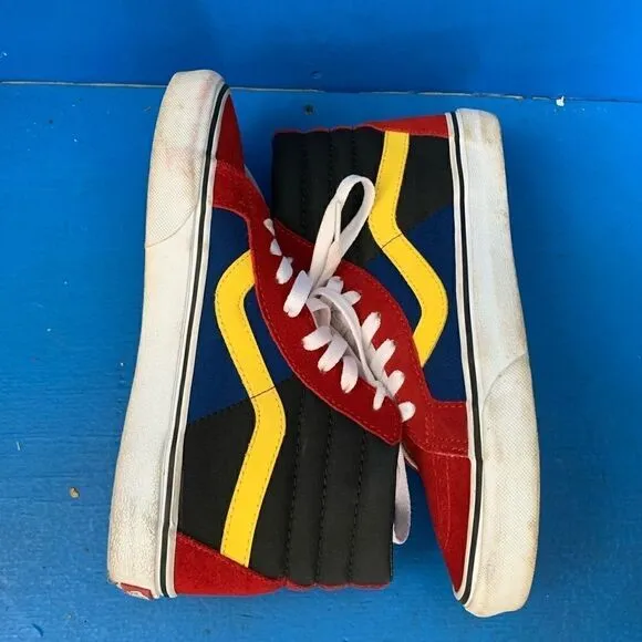 Vans Sk8-Hi Pro Classics Red/yellow Suede Skate Shoes Mens Size 7