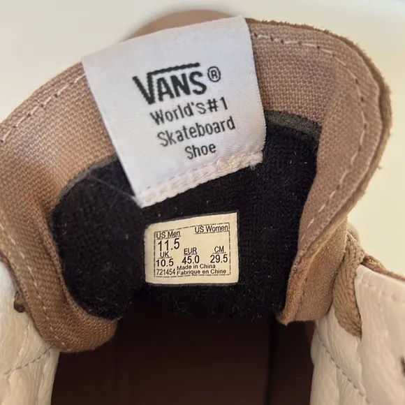 Vans Sk8 Hi Pro Desert Tan Wheat and Black Mens Sneakers, size 11.5