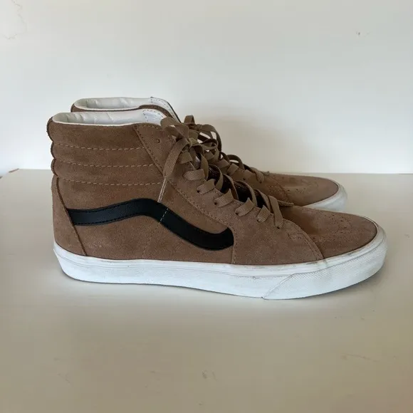 Vans Sk8 Hi Pro Desert Tan Wheat and Black Mens Sneakers, size 11.5