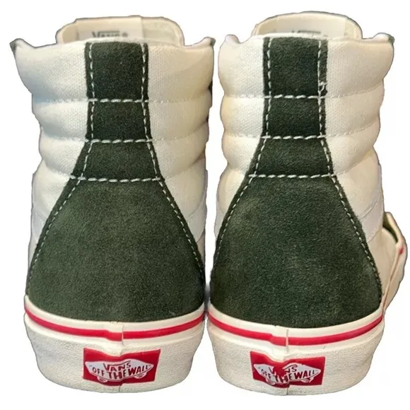 VANS Sk8-Hi Retro Sport - Marshmallow Kombu Green EUC Skateboard Shoe Size 6.5