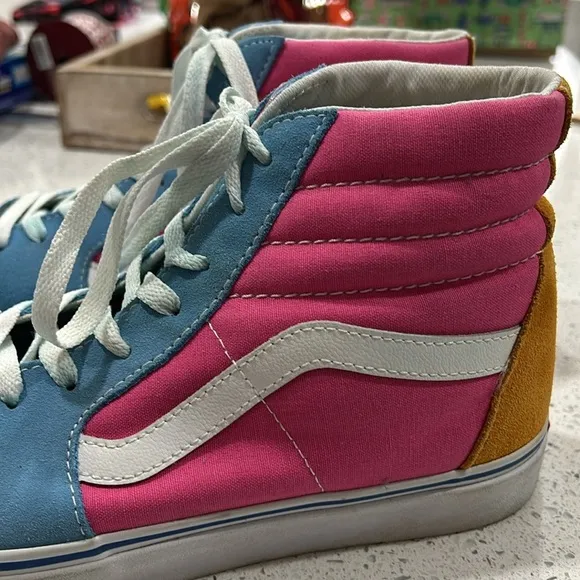 VANS SK8-Hi Shoes Colorblock Multi Bright Yacht Club Suede Lace Up Sneakers - 11