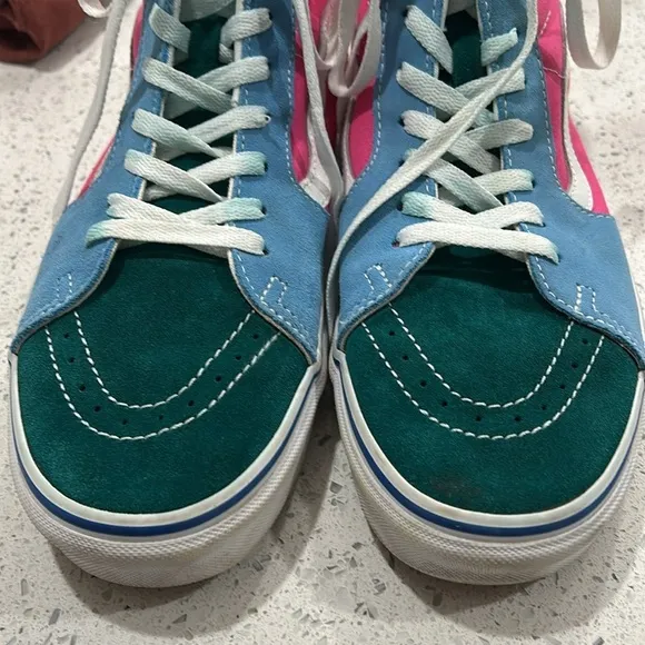 VANS SK8-Hi Shoes Colorblock Multi Bright Yacht Club Suede Lace Up Sneakers - 11