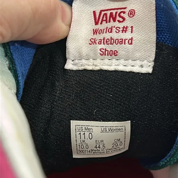 VANS SK8-Hi Shoes Colorblock Multi Bright Yacht Club Suede Lace Up Sneakers - 11