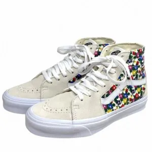 VANS Sk8-Hi Tapered Sneakers Women's Canvas Suede VN0A5KRUWHT Shoes White Floral