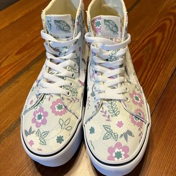 VANS SK8-HI Tapered STACKFORM‎ 2024 Pastel Floral Frosted Mint/True White Shoe