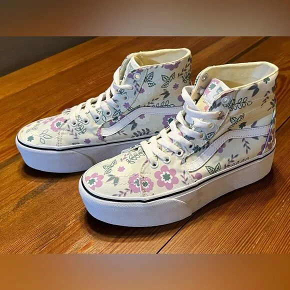 VANS SK8-HI Tapered STACKFORM‎ 2024 Pastel Floral Frosted Mint/True White Shoe