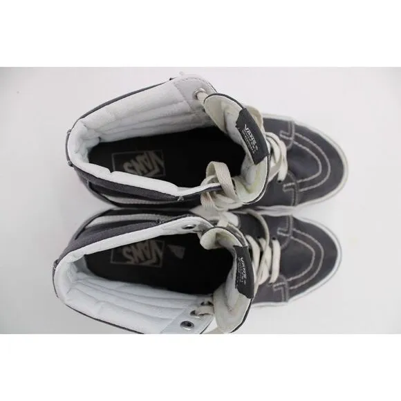 Vans Sk8 Hi Top Skate Shoes, Skateboarding Sidestripe GRAY Canvas Mens 7.5