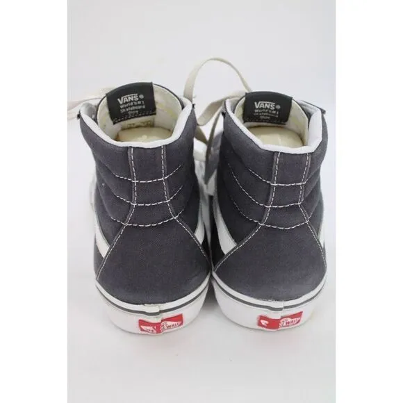 Vans Sk8 Hi Top Skate Shoes, Skateboarding Sidestripe GRAY Canvas Mens 7.5