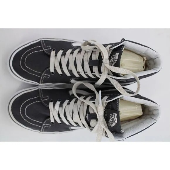 Vans Sk8 Hi Top Skate Shoes, Skateboarding Sidestripe GRAY Canvas Mens 7.5