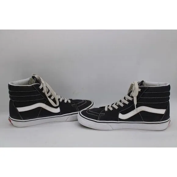 Vans Sk8 Hi Top Skate Shoes, Skateboarding Sidestripe GRAY Canvas Mens 7.5