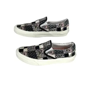 Vans Slip On Sneakers Floral Patchwork Casual Shoes Comfy Black y2k Size M6.5 W8