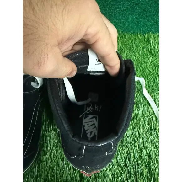 Vans Sneakers Men's 9 Sk8-Hi Heritage Black &amp;White Skateboarding Athletic Shoes