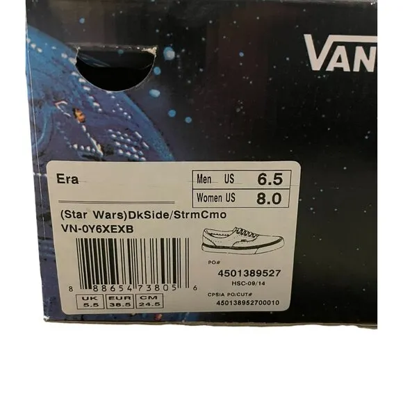 Vans Star Wars Shoes DkSide/StrmCmo VN-OY6XEXB Mens 6.5 Womens 8 Used Excellent