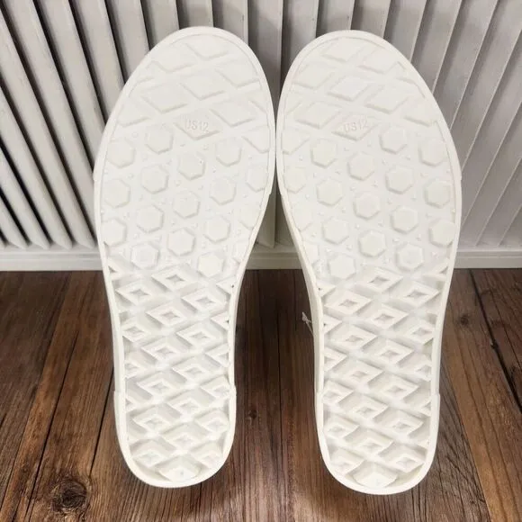 VANS UA Slip-On TRK Mens Sz 12 Cream White Rubber Casual Low Water Shoes NEW