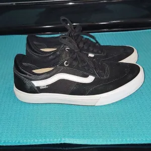 Vans Ultracush Pro Low Black Suede Sneaker Skater Mens Shoes Sz 7 ~ Free Sticker