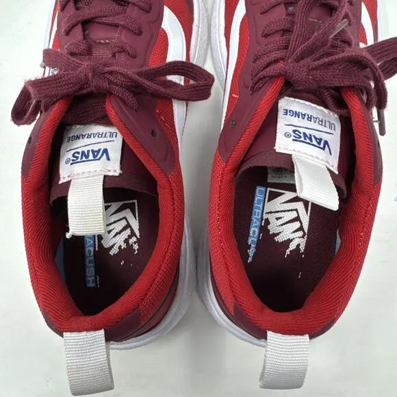 Vans Ultrarange Exo Low Red White Skate Casual Shoe Sneaker Mens 7.5 Womens 9.0