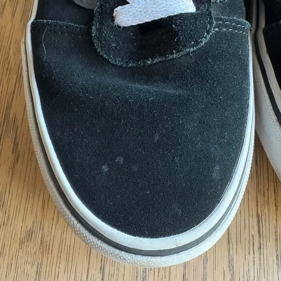 VANS Ward Low-Top Skate Sneakers Black Suede Buffalo Plaid-Lined US Men's SIZE 7