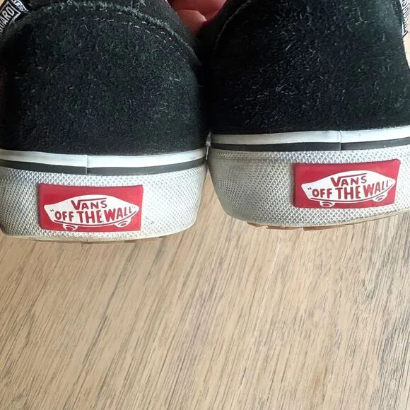 VANS Ward Low-Top Skate Sneakers Black Suede Buffalo Plaid-Lined US Men's SIZE 7