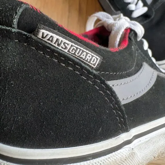 VANS Ward Low-Top Skate Sneakers Black Suede Buffalo Plaid-Lined US Men's SIZE 7