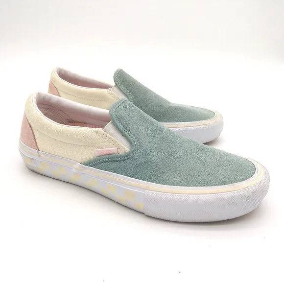 Vans Washout Slip-On Pro Shoes Mens 7.5 Womens 9 Pastel Suede Blue Antique