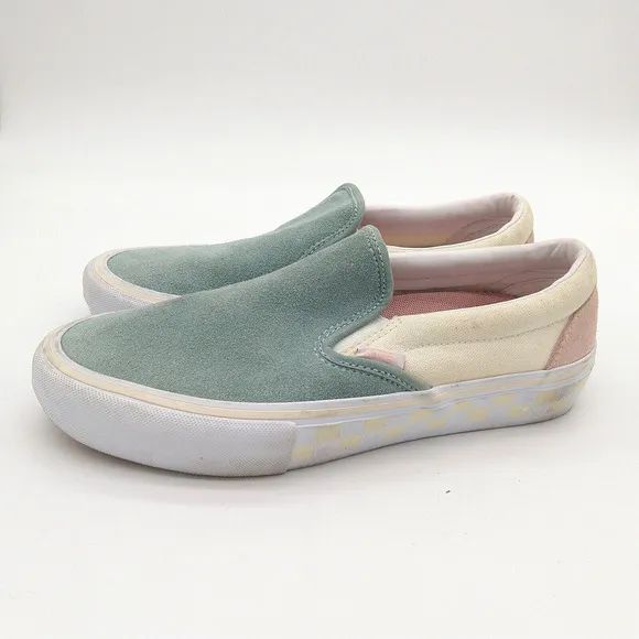 Vans Washout Slip-On Pro Shoes Mens 7.5 Womens 9 Pastel Suede Blue Antique