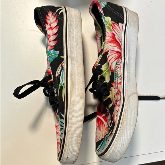 Vans Women's Floral Canvas Sneakers - Black and Multicolor