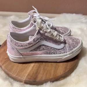 Vans Women's Metallic Lilac Lace Sneakers Size 7